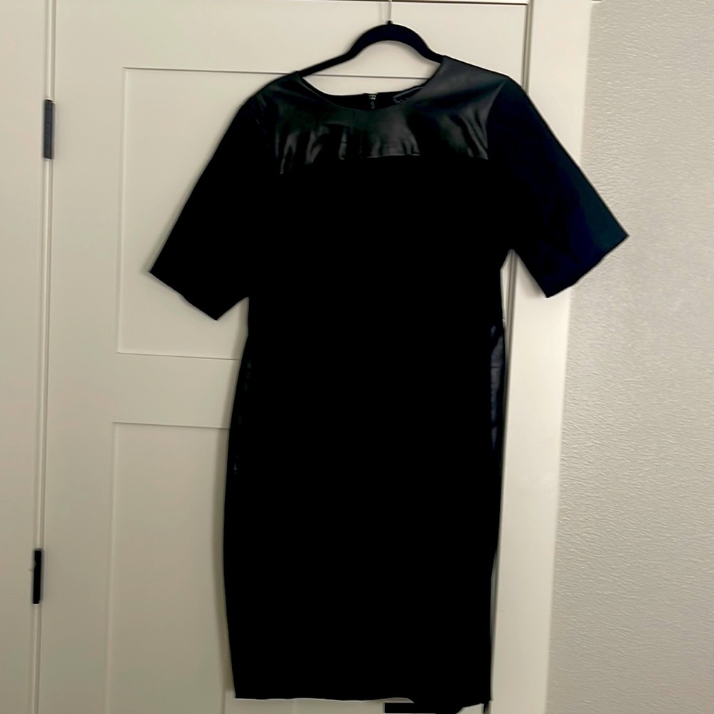 NWOT ELOQUII PREMIER BLACK SEXY DRESS WITH LEATHER ACCENTS